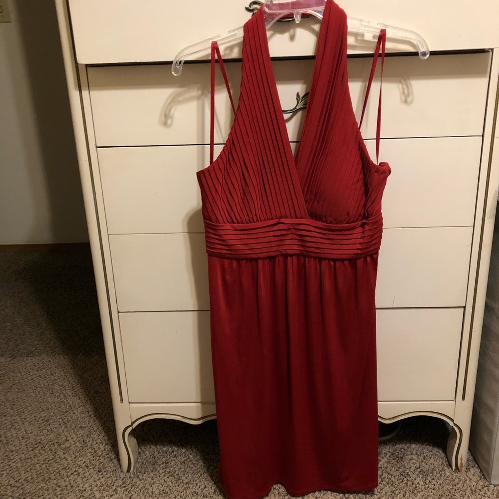 Max and Cleo Red Halter Holiday Dress- New